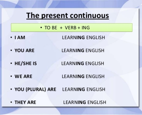 زمان حال استمراری در انگلیسی