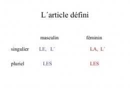 حرف تعریف مشخص در فرانسه